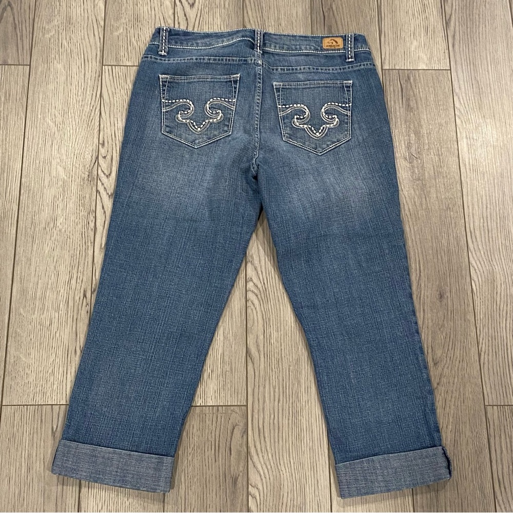 Jordache Jeans Skinny Cropped Women’s Size 6 MediumWash Denim Cuffed Hem Stretch - Picture 7 of 11